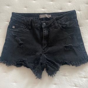 Women’s Black Denim Shorts.